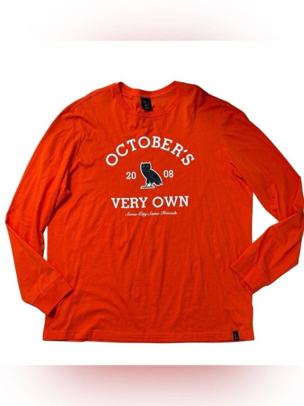 OVO October's Very Own Orange Long Sleeve Shirt Size XXL
